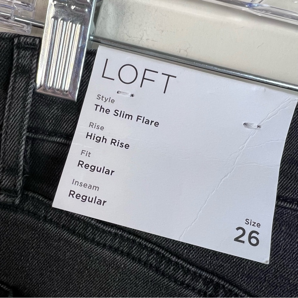 NWT Loft Women's The Skim High Rise Jean Light Black Size 26 - Picture 6 of 9